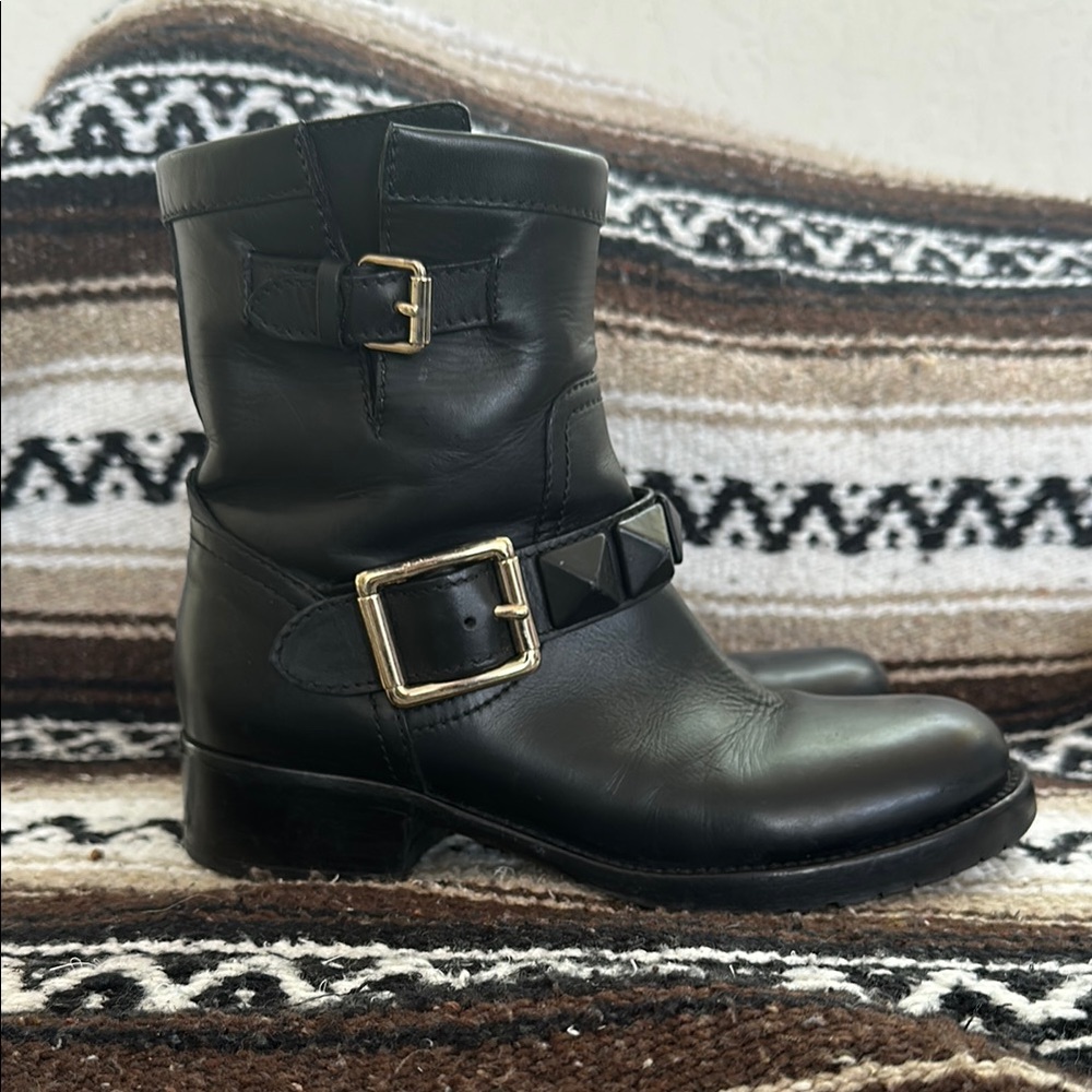 VALENTINO rockstud moto ankle boots